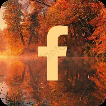 Estetyka Pomarańczowy Facebook ikony aplikacji