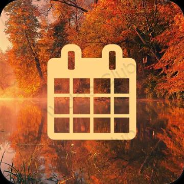 Estetik oren Calendar ikon aplikasi
