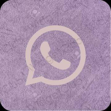 Stijlvol pastelroze WhatsApp app-pictogrammen