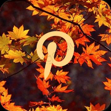 Estetické oranžová Pinterest ikony aplikácií