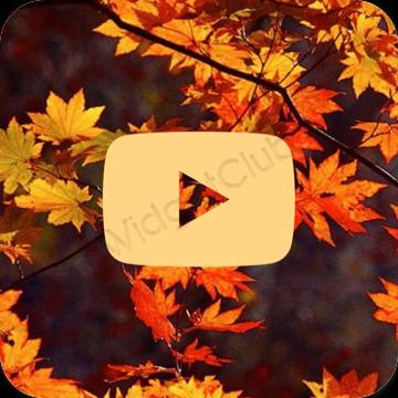 Aesthetic brown Youtube app icons
