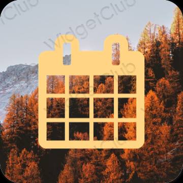 Esztétika narancssárga Calendar alkalmazás ikonok