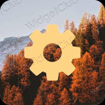 Естетски браон Settings иконе апликација