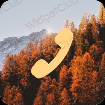 Æstetisk orange Phone app ikoner
