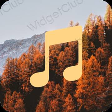 Естетичний помаранчевий Apple Music значки програм