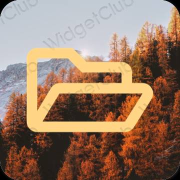 Естетичен оранжево Files икони на приложения