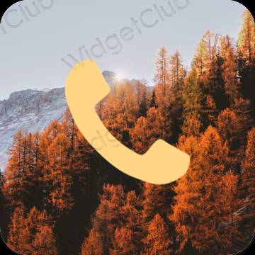 Estetický oranžový Phone ikony aplikací