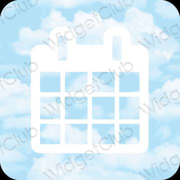 Estetický pastelově modrá Calendar ikony aplikací