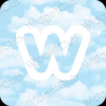 Æstetisk pastel blå Weebly app ikoner