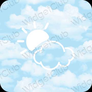 Æstetisk pastel blå Weather app ikoner