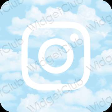 Æstetisk pastel blå Instagram app ikoner