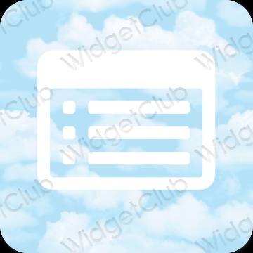 Estético azul pastel Reminders iconos de aplicaciones