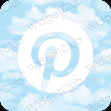 Estético azul pastel Pinterest iconos de aplicaciones