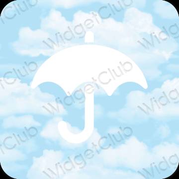 Esztétika pasztell kék Weather alkalmazás ikonok