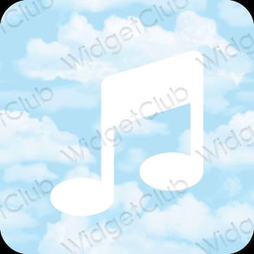 Estetico blu pastello Apple Music icone dell'app