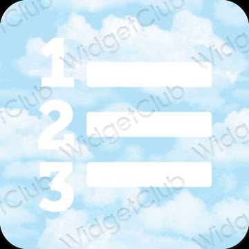 Estetisk pastellblå Reminders app ikoner