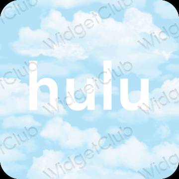 Aesthetic pastel blue hulu app icons