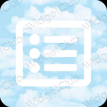 Esthétique bleu pastel Reminders icônes d'application