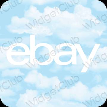 Stijlvol pastelblauw eBay app-pictogrammen
