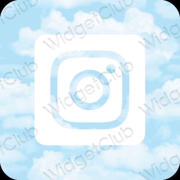 Estetski pastelno plava Instagram ikone aplikacija