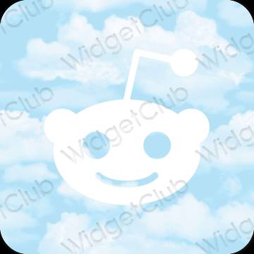 Естетичен пастелно синьо Reddit икони на приложения
