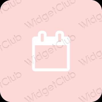 Estético rosa pastel Calendar ícones de aplicativos