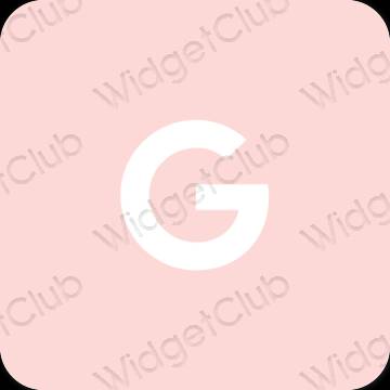 Αισθητικός παστέλ ροζ Google εικονίδια εφαρμογών