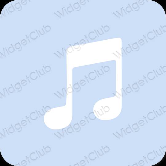 Estetické pastelovo modrá Apple Music ikony aplikácií