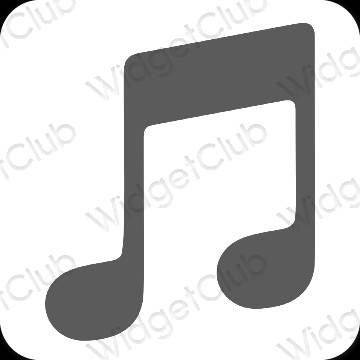 Estético gris Apple Music iconos de aplicaciones