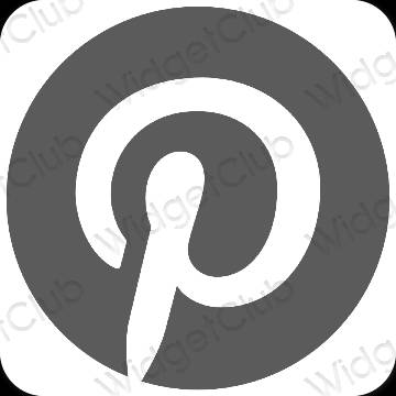 审美的 灰色的 Pinterest 应用程序图标