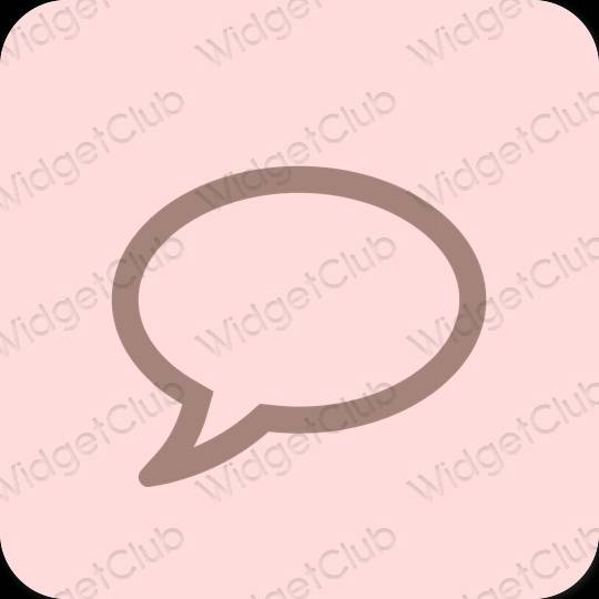 Естетичен пастелно розово LINE икони на приложения