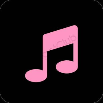 Estetik hitam Music ikon aplikasi