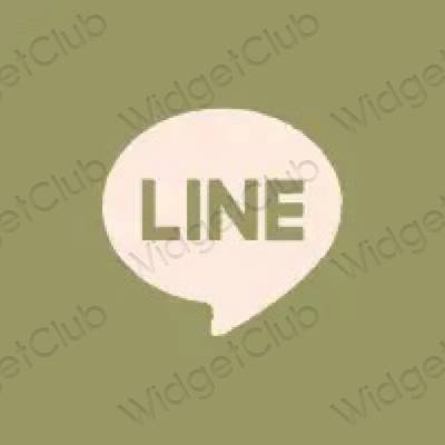Estetyka żółty LINE ikony aplikacji