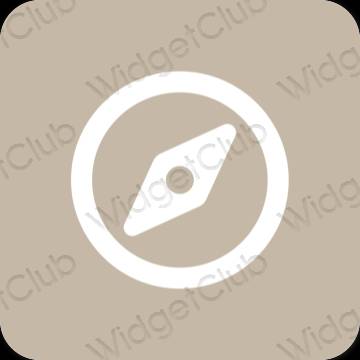Естетичен бежово Safari икони на приложения