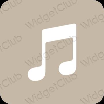 Estetické béžová Apple Music ikony aplikácií