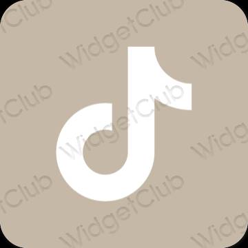 Estetický béžový TikTok ikony aplikací