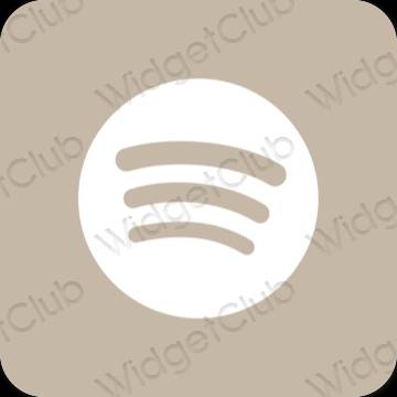 Estético bege Spotify ícones de aplicativos