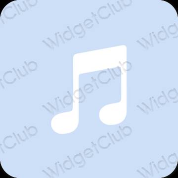 Estetyka pastelowy niebieski LINE MUSIC ikony aplikacji