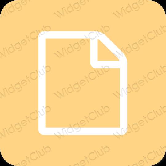 Estético naranja Files iconos de aplicaciones