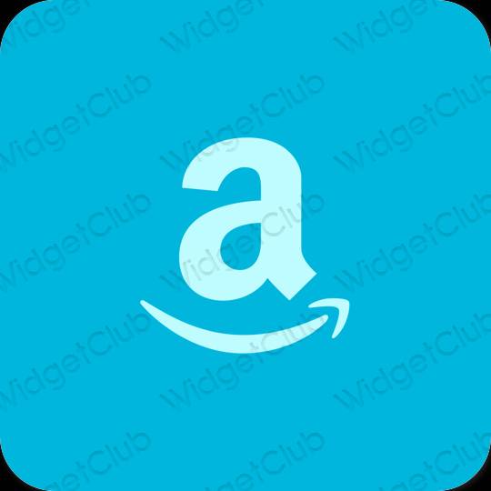 Esztétika neon kék Amazon alkalmazás ikonok