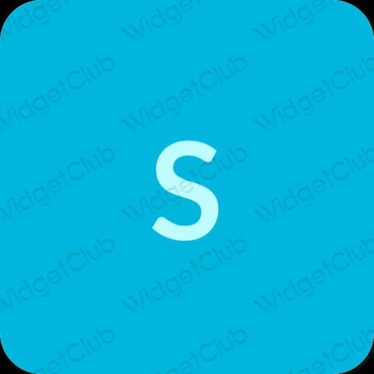 Estetski neon plava SHEIN ikone aplikacija