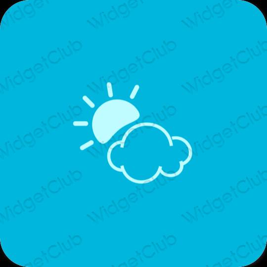Æstetisk blå Weather app ikoner