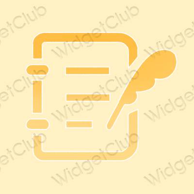 Естетски жута Notes иконе апликација