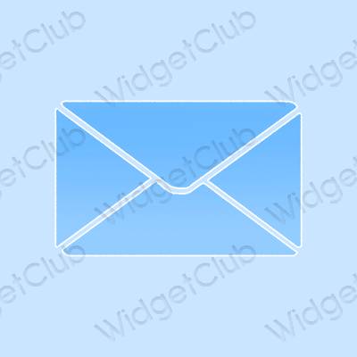 សោភ័ណ ពណ៌ខៀវ pastel Mail រូបតំណាងកម្មវិធី