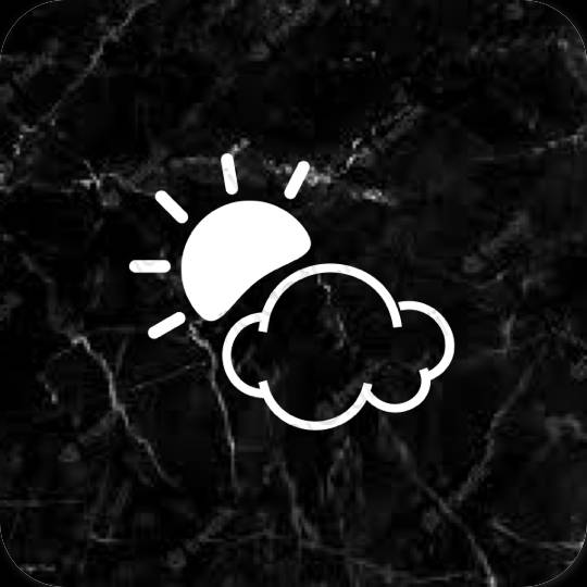 Естетичен черен Weather икони на приложения