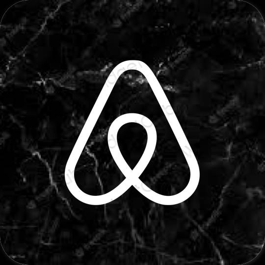 Естетичен черен Airbnb икони на приложения