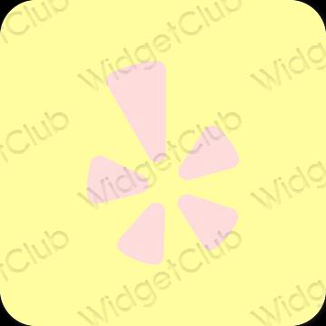 Estetické žltá Yelp ikony aplikácií
