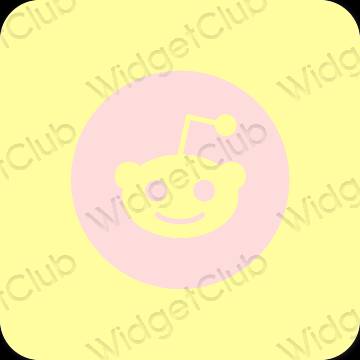 Ästhetisch gelb Reddit App-Symbole