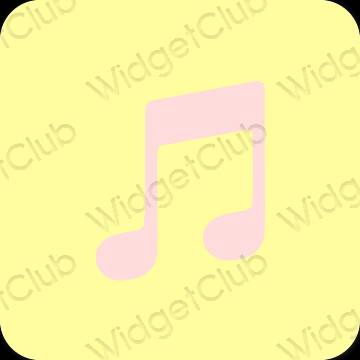جمالي أصفر Apple Music أيقونات التطبيق