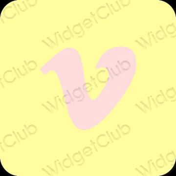 Aesthetic yellow Vimeo app icons